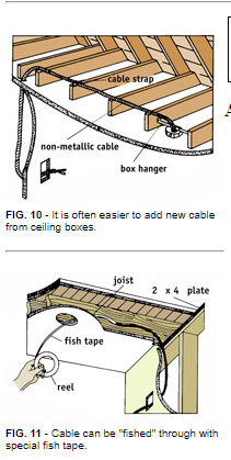 ADDING NEW WIRING FROM BOXES IN CEILING